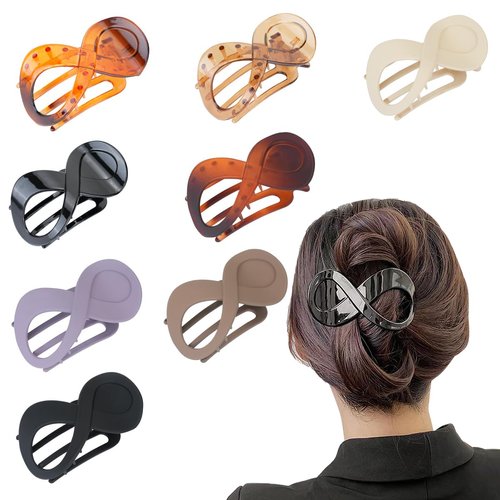 8Pcs French Concord Flat Hair Clips, FHDUSRYO 3.35 inch Flat Hair Claw Clips, Alligator Hair Clip...
