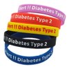 Lyndong 5 Pack Type 2 Diabetes Silicone Medical Alert ID Bracelet Wristbands