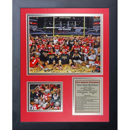 Ohio State Buckeyes NCAA Legends Collectible | Framed Photo Collage Wall Art Decor - 12"x15" | Legends Never Die