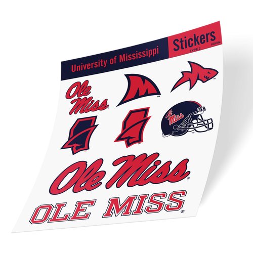 Desert Cactus University of Mississippi Stickers Rebels Ole Miss U of M Vinyl Decals Laptop Water Bottle Car Scrapbook13.39x10.98 (Type 2 C)