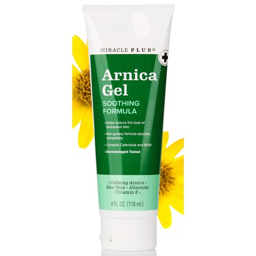 Miracle Plus Natural Arnica Bruise Body Gel | Arnica Montana Lotion For Thin Skin Bruising And Swelling After Surgery | Extra Strength Vitamin K Cream | Skin Care Arnica Ointment For Bruises, 4 Oz