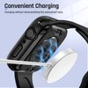 Goton 2 in 1 Waterproof Case for Apple Watch Screen Protector 44mm SE 2nd Gen Series 6 5 4 SE, 360 Protective Glass Face Cover Hard PC Bumper + Back Frame for iWatch Accessories 44 mm, Black