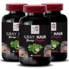 Natural Hair Complex - GRAY HAIR REVERSE - Hair brilliance, Vibrant hair color, Hair pigmentation, Hair sparkler, Dynamic color, Luminous hair, Radiant sheen, Hair shade revival 3 Bottles 180 Caps