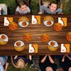 BQK 96 Pcs Basketball Plates Basketball Party Supplies Including Basketball Plates and Napkins Party Supplies, Forks Basketball Party Favors for Kids Basketball Birthday Decorations