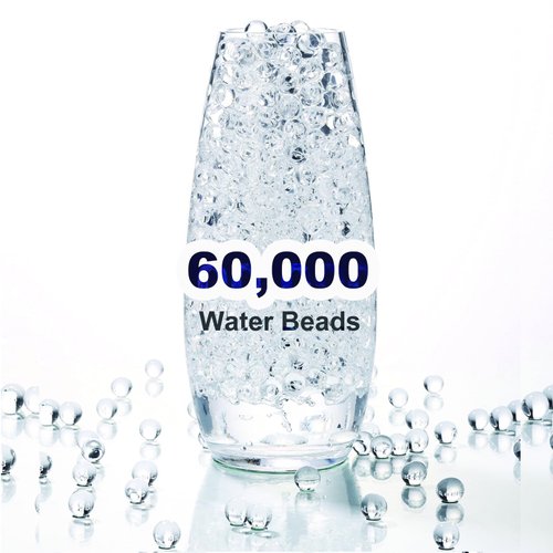 FALAMON 60,000 Clear Water Gel Beads for Vase Filler, Christmas Decoration, Wedding Centerpiece, Floating Candles, Planting, Floral Decoration