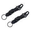Paracord Planet Handwoven Paracord Keychain with Carabiner and Bottle Opener - 2 Pack (Black)