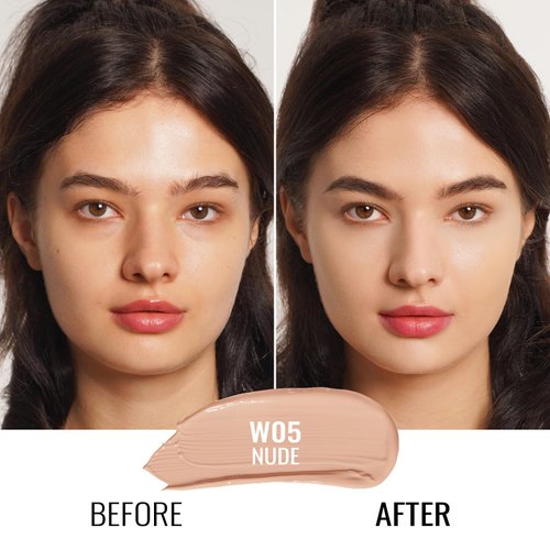 Oulac Foundation Make Up, Skincare Infused With Aloe Leaf And Vitamin E, Medium to High Coverage Liquid Foundation, Foundation Vegan 30ml, Shade：Nude 05