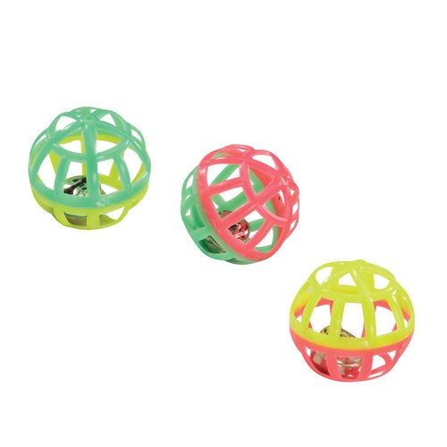 Zanies Plastic Lattice Balls Cat Toy Canister, 50-Pack,black