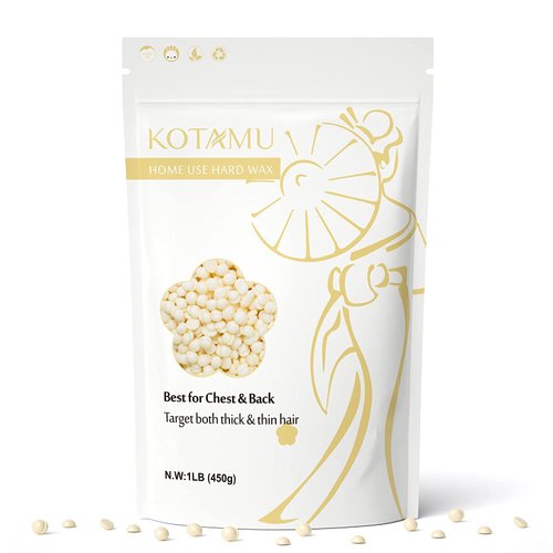 KOTAMU Wax Beads for Sensitive Skin, lLB Cream Hard Wax Beans for Both Fine & Coarse Body Hair