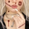 30 Sheets Halloween Fake Scars Temporary Tattoo Stickers Halloween Prank Zombie Makeup Horror Bloody Wound Eyes Waterproof Tattoo Stickers Decals for Women Man Kids Halloween Cosplay Party Decorations