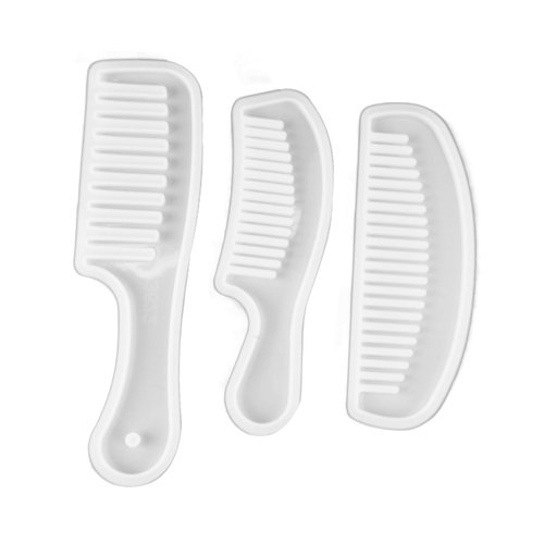 Silicone Hair Comb Set, 3pcs Hair Combs Translucent Silicone Resin Casting Wide Tooth Combs for DIY Hairdressing Styling Tools