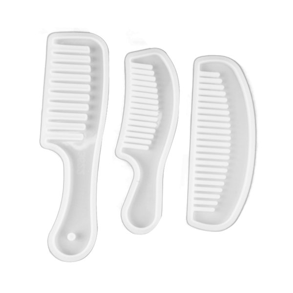 Silicone Hair Comb Set, 3pcs Hair Combs Translucent Silicone Resin Casting Wide Tooth Combs for DIY Hairdressing Styling Tools