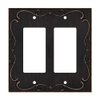 French Cabriole Decorative Wall Plate Switch Plate Outlet Cover (Double Decorator, Aged Bronze)