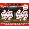 Whaline 6Pcs Football Hair Bow Clips Football Printed Brown White Cheer Hairgrips Grosgrain Ribbon Sports Theme Alligator Clips Gifts