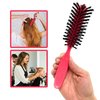 Styling Gear Detangling Hair Brush Nylon Bristles 7 Row Teasing Womens Brush For Thick Hair Small Travel Hairbrush Brush For Hair 1 Pcs. (Pink)