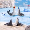 Pinenjoy 8Pcs Realistic Miniature Sea Lion Figurines Mini Resin Sea-Lion Figures Cute Ocean Animal Cake Toppers for DIY Fairy Garden Moss Landscape Aquarium Birthday Easter Crafts