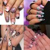 Halloween Nail Stickers for Nail Art Spider Pink White Ghost Spider Web Nail Art Decals 3D Self-Adhesive Halloween Nails Rhinestones Designs Charms Spider Stickers for Women Manicure Decoration 4Pcs