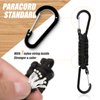 Ferraycle 5 Pieces Paracord Keychain Braided Paracord Lanyard Clips for Camping Hiking Clip Water Bottle Keys Backpack Tools (Black)