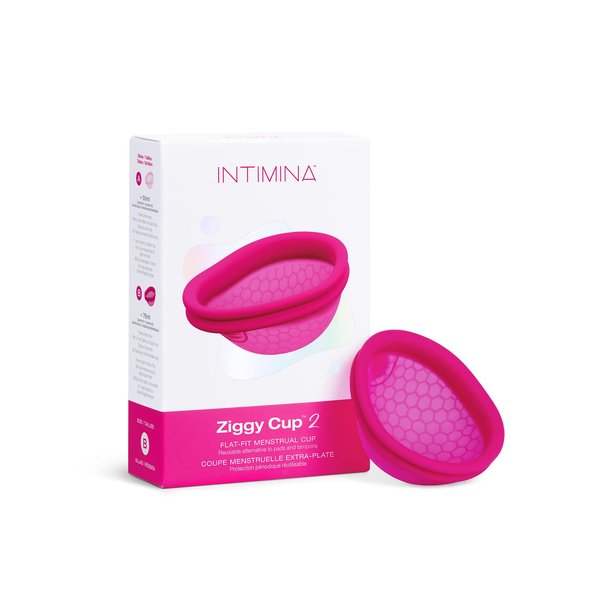 Intimina Ziggy Cup 2 - Extra-Thin Reusable Menstrual Disc, Period Cup, Disposable Menstrual Cup, with Flat-fit Design, Period Disc, Menstrual Cups Ring, Period Products (Size B)