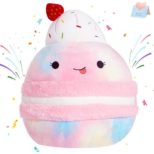 CozyWorld 12" Macaron Plush Pillow Stuffed Animals Original Plushie Cake - Funny Food Stuffed Toys Ultrasoft Cute Room Decor Gift for Kids Boys Girls