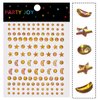 Moon Stars Face Gems Jewels Stick for Women Hair Face Diamonds Crystal Rhinestones Rave Party Festival Party Club Body Face Eye Nail Makeup Stickers Temporary Tattoos (Gold)
