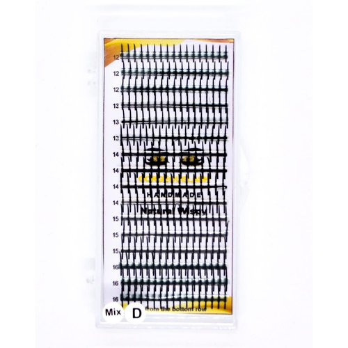 Single Spike Wispy Lashes. Mixed lengths,. Premade Eyelash Extensions. (D Curl, 12 to 16mm)