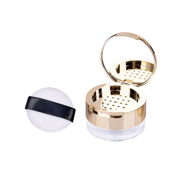 UUYYEO 8 Gram Empty Makeup Powder Container with Puff Mini Loose Powder Compact Case Plastic Face Powder Box Refillable Powder Bottle Cosmetic Jars