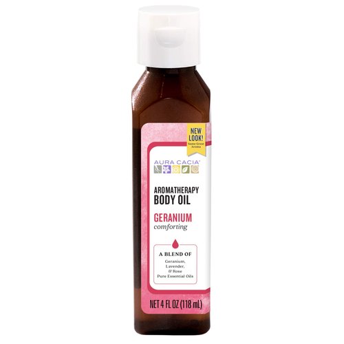 Aura Cacia Body Oil, Comforting Geranium, 4 Fluid Ounce