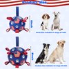ShuRung 4th July Theme Soccer Ball Dog Toy with Straps Dog Interactive Play Balls for Tug of War USA Independence Day Dog Soccer Ball for Small Medium Big Size Dog (6 inches) S