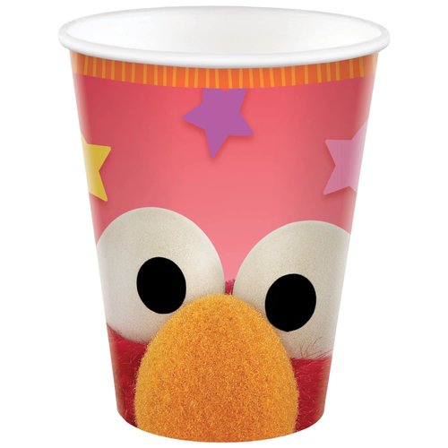 Amscan Sesame Street Birthday Baby Shower Party Supplies Bundle includes 24 Party Paper Cups and 1 Dinosaur Sticker Sheet