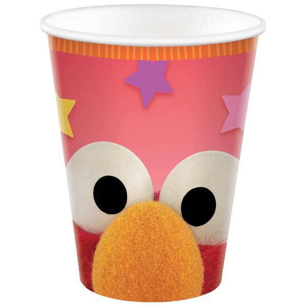 Amscan Sesame Street Birthday Baby Shower Party Supplies Bundle includes 24 Party Paper Cups and 1 Dinosaur Sticker Sheet