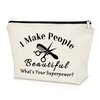 Sazuwu Hairdresser Gifts Hair Stylists Gift Makeup Bag Funny Hair Dresser Gift Cosmetology Graduation Gift Cosmetic Bag Salon Gifts for Women Birthday Christmas Gift for Her Cosmetic Travel Pouch
