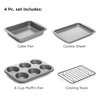 Ecolution Non-Stick Toaster Oven Bakeware Set 4-Piece, Carbon Steel, Easy to Clean and Perfect for Single Servings, Gray