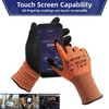 Schwer Highest Level Cut Resistant Work Gloves for Extreme Protection, ANSI A9 Working Gloves with Sandy Nitrile Coated, Touch-screen Compatible, Durable, Machine Washable, Hi- Vis Orange 1 Pair（L）