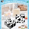 Chengu 100 Pieces Cow Print Napkins 2 Layers Cow Print Party Supplies Farm Animal Party Napkins for Animal Themed Birthday Party Western Party, 5 x 5 Inches