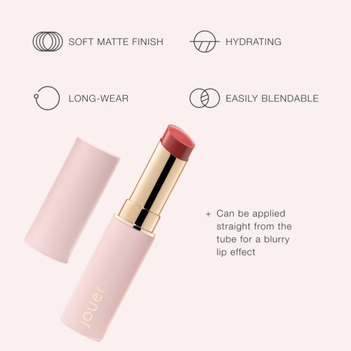 Jouer Balm Bouche Demi-Matte Lip-Liberté​ - Tinted Lip Balm - Hydrating Lip Tint Long Lasting - Matte Lip Color - Jojoba Seed Oil and Shea Butter Formula