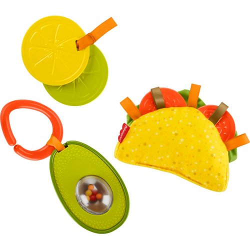 Fisher-Price Tiny Treats Gift Set, 3 pretend food infant teething toys