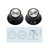 Metallor Electric Guitar Top Hat Knobs Speed Control Knobs 2 Volume 2 Tone Compatible with Les Paul LP Electric Guitar Parts Replacement (Black)