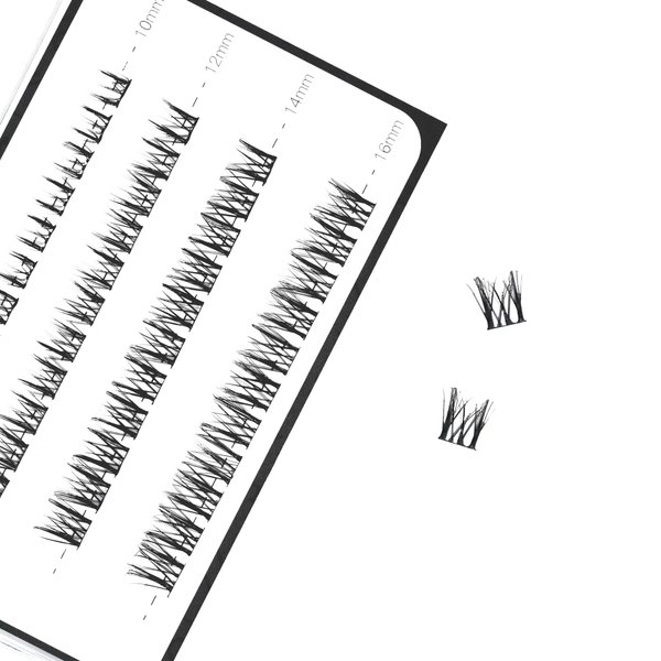 i-Laesh Lash Clusters - DIY Eyelash Extensions 40 Clusters - Mega Volume D Curl Individual Lashes Cluster Extensions for DIY at Home (Natural, D - 10-16 mm)