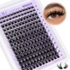 ALICE Lash Clusters Wispy Cluster Eyelash Extensions 168pcs Fluffy Individual Lashes 10-18mm Waterproof Natural Lash Extension DIY Cluster Lashes with Soft Thin Band