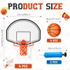Liliful 4 Pack Indoor Trash Can Basketball Set, Including 4 Pcs Clip on Hoop with Backboard, 4 Pcs Inflatable Ball and 2 Pcs Pump, Fun Indoor Basketball Game Office Stress Relief Toy Fun Birthday Gift