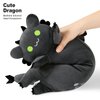 PEACH CAT Long Dragon Cat Plush Pillow Cute Dragon Cat Stuffed Animal for Boys and Girls Black 19.6"