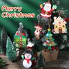 Poen 36 Pcs Christmas Felt Crafts for Kids DIY Christmas Tree Santa Claus Snowman Stockings Ornaments Felt Gingerbread House Gift Boxes Crafts for Xmas Tree Party Supplies