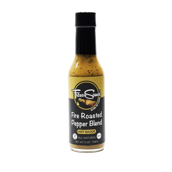 Fresco Sauce - Fire Roasted Pepper Blend Hot Sauce - Jalapeno & Serrano Peppers - Flavorful - All Natural- Vegan - Vinegar Free - Gluten Free - 5 fl oz