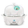 Elite Gourmet EGC-007 Rapid Egg Cooker, 7 Easy-To-Peel, Hard, Medium, Soft Boiled Eggs, Poacher, Omelet Maker, Auto Shut-Off, Alarm, 16-Recipe Booklet, White
