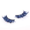 FOXSCOS Color Eyelashes,Beautiful Natural False Eyelashes,3D Mink Color Eyelashes 20mm Short Style (Blue Black)