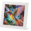 DIYGEMDOT Hummingbird Diamond Painting Kit for Kids with Wooden Frame, 5D Diamond Art Gem Painting for Beginners, Gem Art Crafts and Gifts for Girls and Boys Ages 4-5-6-7-8-9-10-11-12 (7X7 Inches)
