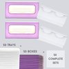 NEW-Empty Lash Boxes for Wholesale- 100 Pcs - 50 Trays/50 Empty Eyelashes Box Packaging- Soft Paper Lash Box Holographic Design for 25MM 3D Mink Strip Lashes (Purple/Lavender)