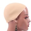 Ecojunmi Non-Slip Silicone Wig Cap for Display Wigs On Mannequin Head, Universal Pvc Hair Caps Wig Accessories Beige Soft Plastic Hair Caps (silicone wig cap)