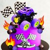 Purple Monster Truck Cake Topper Monster Truck Cupcake Toppers For Monster Truck Party Decorations Monster Truck Birthday Decorations